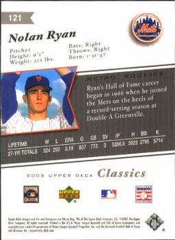 2005 Upper Deck Classics #121 Nolan Ryan Back