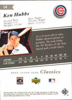 2005 Upper Deck Classics #14 Ken Hubbs Back