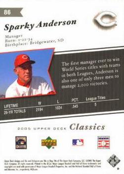2005 Upper Deck Classics #86 Sparky Anderson Back