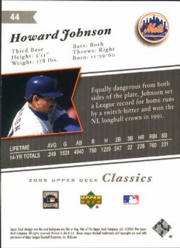 2005 Upper Deck Classics #44 Howard Johnson Back