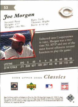 2005 Upper Deck Classics #53 Joe Morgan Back