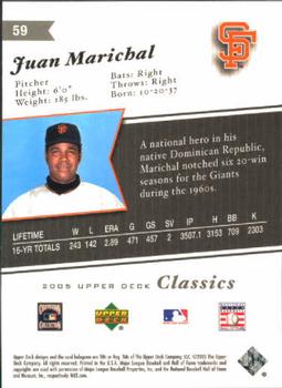 2005 Upper Deck Classics #59 Juan Marichal Back