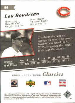 2005 Upper Deck Classics #66 Lou Boudreau Back