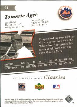 2005 Upper Deck Classics #91 Tommie Agee Back