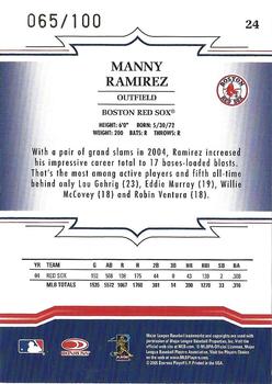 2005 Donruss Throwback Threads - Gold Century Proof #24 Manny Ramirez Back