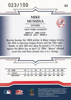 2005 Donruss Throwback Threads - Gold Century Proof #35 Mike Mussina Back