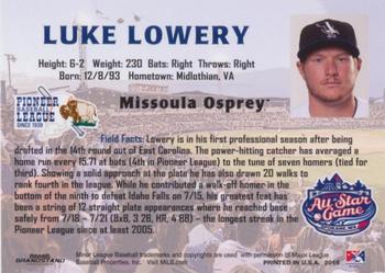 2015 Grandstand Northwest-Pioneer League All-Star Game #NNO Luke Lowery Back