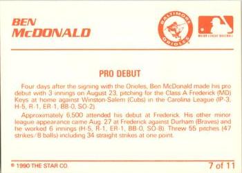 1990 Star Ben McDonald #7 Ben McDonald Back