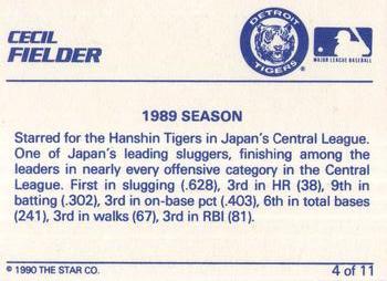 1990 Star Cecil Fielder Orange #4 Cecil Fielder Back