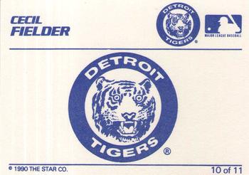 1990 Star Cecil Fielder Orange #10 Cecil Fielder Back