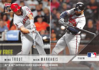 2018-19 Topps Now Off-Season #OS38 Mike Trout / Nick Markakis Front