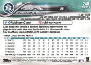2018 Topps On-Demand Mini #240 Robinson Cano Back
