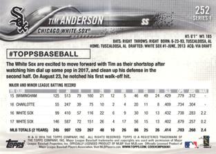2018 Topps On-Demand Mini #252 Tim Anderson Back