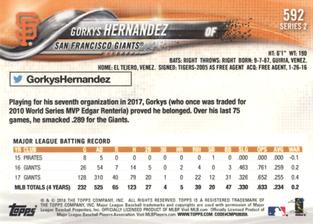 2018 Topps On-Demand Mini #592 Gorkys Hernandez Back