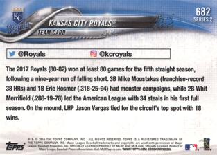 2018 Topps On-Demand Mini #682 Kansas City Royals Back