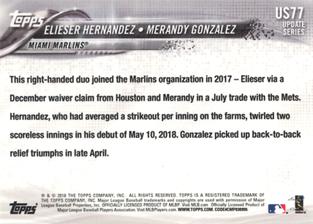 2018 Topps On-Demand Mini #US77 Merandy Gonzalez / Elieser Hernandez Back