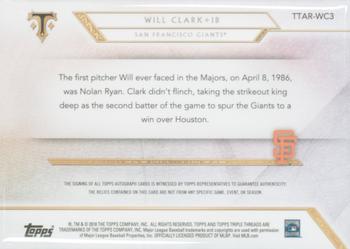 2018 Topps Triple Threads - Autograph Relics #TTAR-WC3 Will Clark Back
