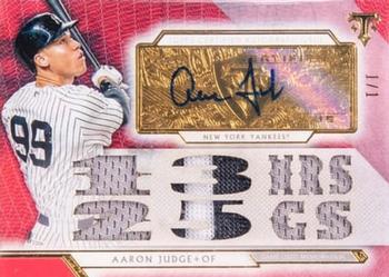 2018 Topps Triple Threads - Autograph Relics Ruby #TTAR-AJ2 Aaron Judge Front