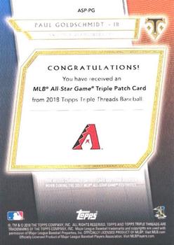 2018 Topps Triple Threads - All-Star Patches #ASP-PG Paul Goldschmidt Back