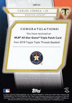 2018 Topps Triple Threads - All-Star Patches Ruby #ASP-CC Carlos Correa Back