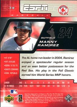 2005 Upper Deck ESPN #14 Manny Ramirez Back