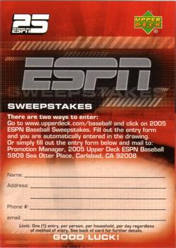 2005 Upper Deck ESPN #NNO ESPN Sweepstakes Entry Front