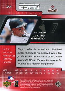 2005 Upper Deck ESPN #37 Craig Biggio Back
