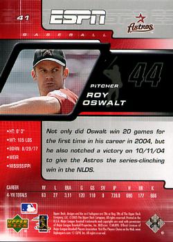 2005 Upper Deck ESPN #41 Roy Oswalt Back