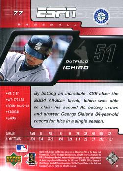 2005 Upper Deck ESPN #77 Ichiro Back