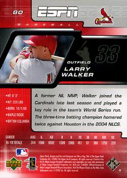 2005 Upper Deck ESPN #80 Larry Walker Back