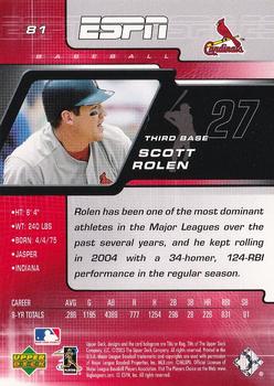 2005 Upper Deck ESPN #81 Scott Rolen Back