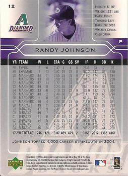 2005 Upper Deck First Pitch #12 Randy Johnson Back