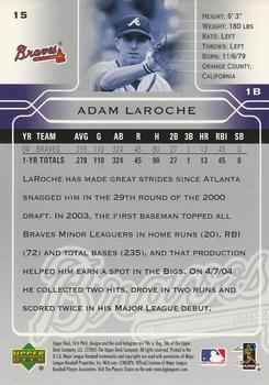 2005 Upper Deck First Pitch #15 Adam LaRoche Back