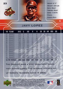 2005 Upper Deck First Pitch #23 Javy Lopez Back