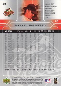 2005 Upper Deck First Pitch #28 Rafael Palmeiro Back