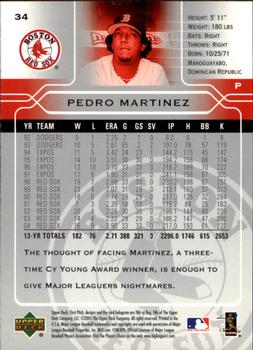 2005 Upper Deck First Pitch #34 Pedro Martinez Back