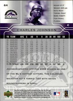 2005 Upper Deck First Pitch #64 Charles Johnson Back