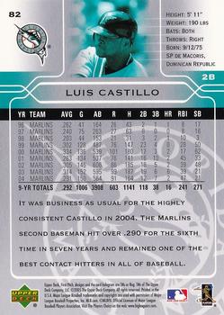 2005 Upper Deck First Pitch #82 Luis Castillo Back