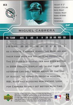 2005 Upper Deck First Pitch #83 Miguel Cabrera Back