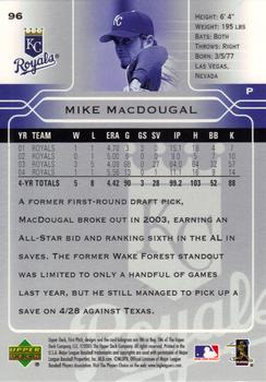 2005 Upper Deck First Pitch #96 Mike MacDougal Back