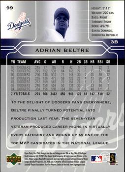 2005 Upper Deck First Pitch #99 Adrian Beltre Back