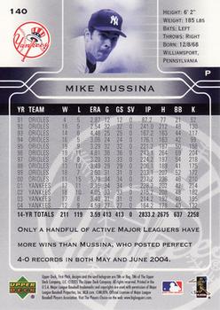 2005 Upper Deck First Pitch #140 Mike Mussina Back
