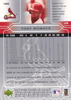 2005 Upper Deck First Pitch #189 Tony Womack Back