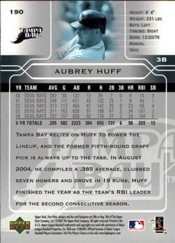 2005 Upper Deck First Pitch #190 Aubrey Huff Back