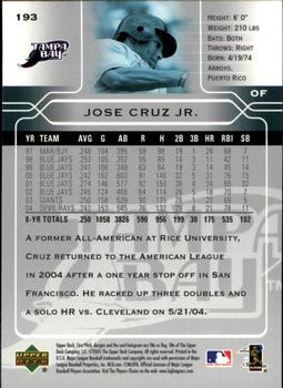 2005 Upper Deck First Pitch #193 Jose Cruz Jr. Back