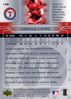 2005 Upper Deck First Pitch #199 Gerald Laird Back