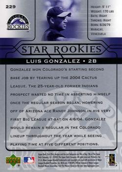 2005 Upper Deck First Pitch #229 Luis A. Gonzalez Back