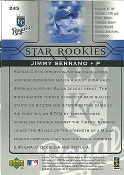 2005 Upper Deck First Pitch #245 Jimmy Serrano Back
