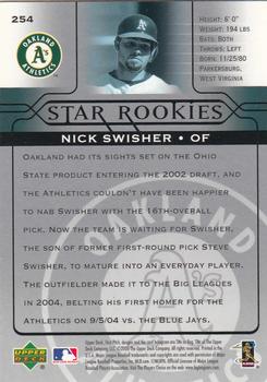 2005 Upper Deck First Pitch #254 Nick Swisher Back