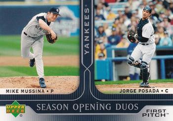 2005 Upper Deck First Pitch #327 Mike Mussina / Jorge Posada Front